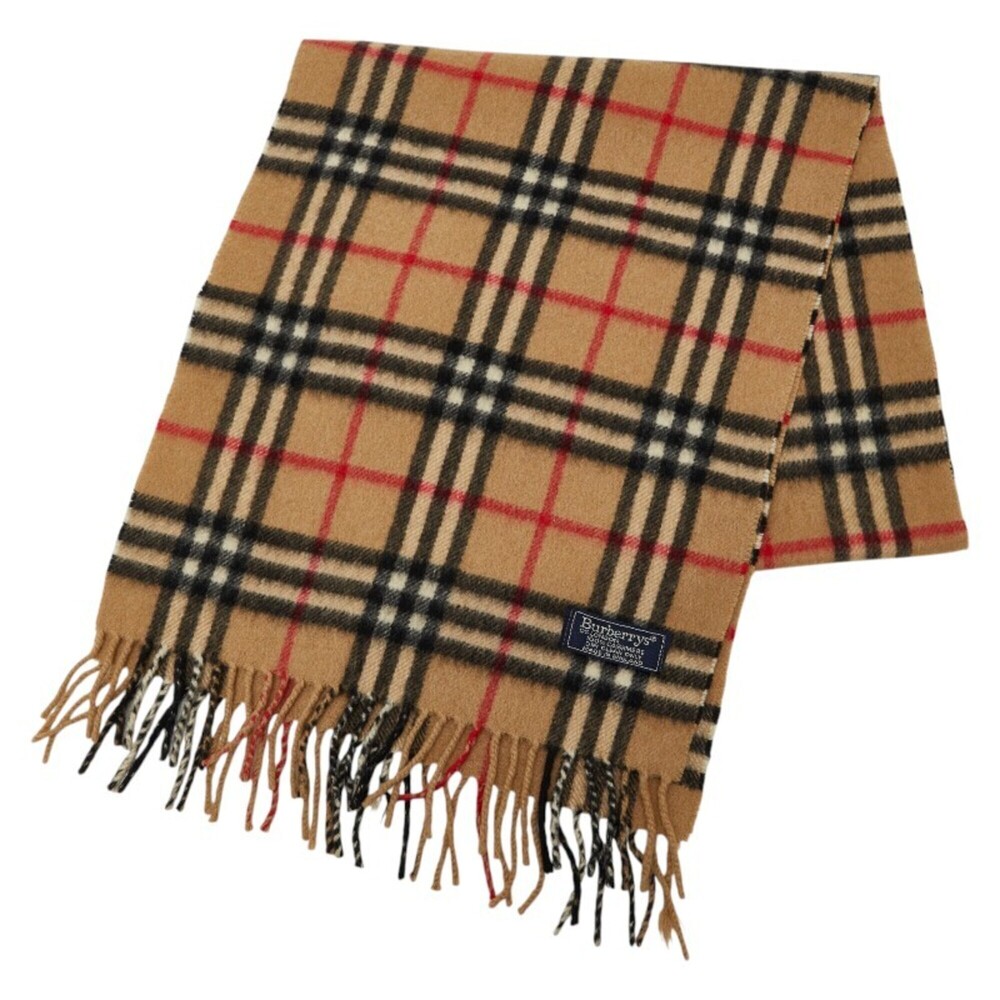 Burberry Nova Check Scarf, Beige, Multicolor, Cashmere, Women's.